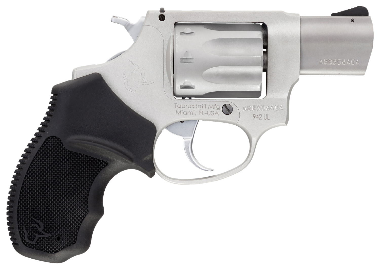 Taurus 2942029 942  22 LR 8rd 2″ Barrel, Overall Matte Finish Stainless Steel & Finger Grooved Black Polymer Grip