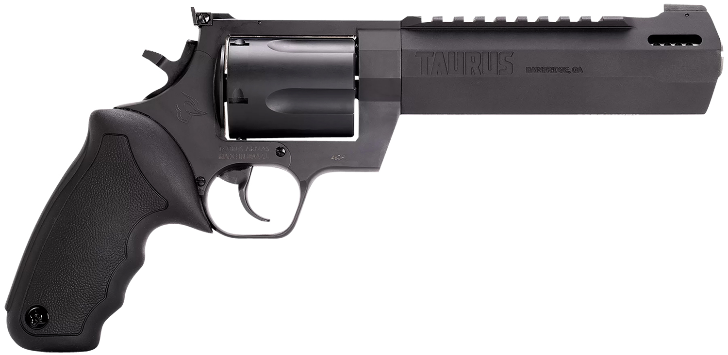 Taurus 2460061RH Raging Hunter 460 S&W Mag 5rd 6.75″ Matte Black Barrel Matte Black Oxide Steel Cylinder & Frame Black Rubber with Integrated Cushion Insert Grip