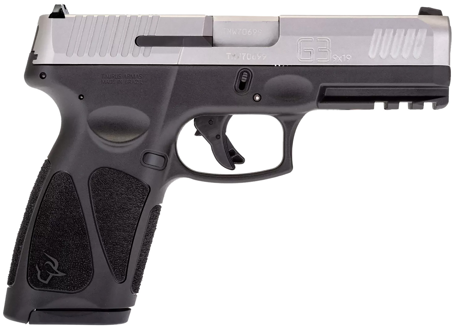 Taurus 1-G3B949-15 G3 Full Size Frame 9mm Luger 15+1 4″ Matte Stainless Steel Barrel, Matte Serrated Stainless Steel Slide, Black Polymer Frame w/Picatinny Rail, Polymer Grip, Right Hand