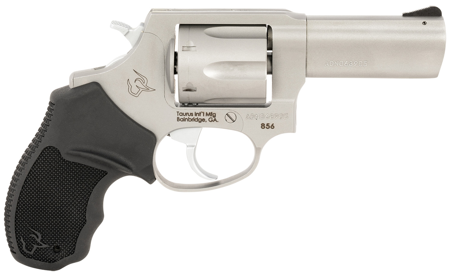 Taurus 2-856P39 856 T.O.R.O. Small 38 Special +P 6 Shot 3″ Matte Stainless Steel Barrel, Cylinder & Frame, Black Rubber Grip, Transfer Bar Safety, Exposed Hammer