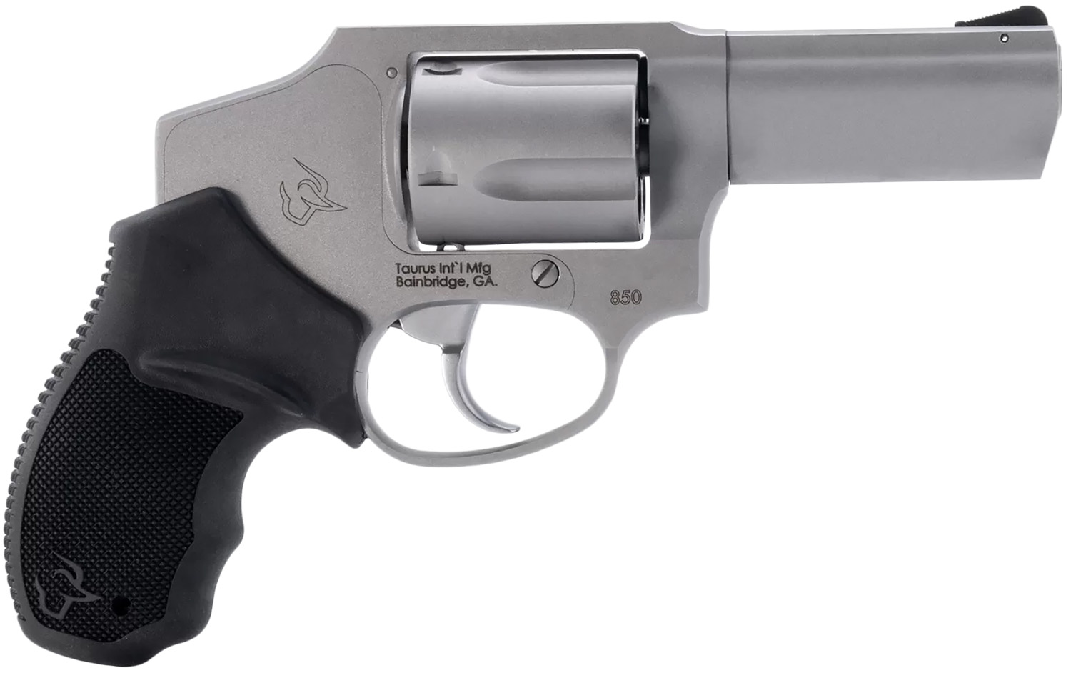 Taurus 2-850139 850 Small 38 Special 5 Shot 3″ Matte Stainless Steel Barrel & Cylinder, Matte Stainless Steel Frame, Black Rubber Grip, Transfer Bar Safety, Concealed Hammer