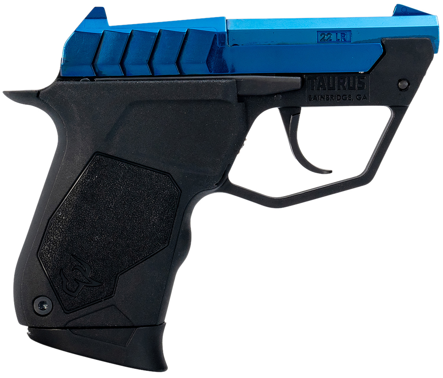 Taurus 1-22TUC13BL 22TUC Micro-Compact Frame 22 LR 9+1 2.50″ Polished Blue PVD Steel Tip-Up Barrel, Blue PVD Serrated Stainless Steel Slide, Black Polymer Frame, Black Polymer Grip