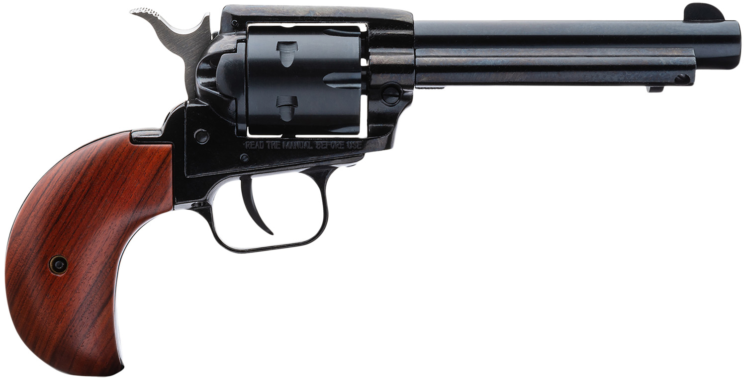 Heritage Mfg RR22MB4BH Rough Rider 22 LR/22 WMR 6 Shot, 4.75″ Steel Black Barrel, Cylinder & Black Zinc Alloy Frame, Cocobolo Bird Head Grip, Hammer/Thumb Safety, Exposed Hammer