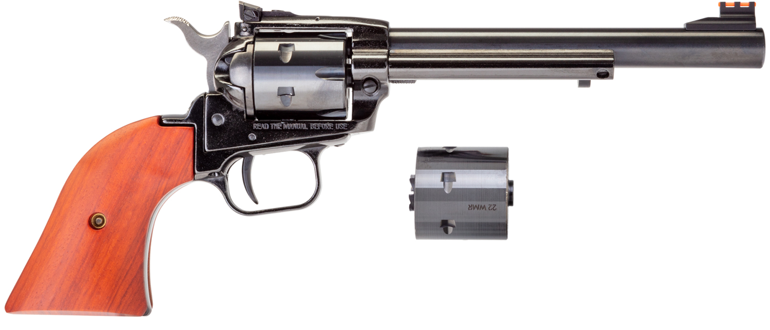 Heritage Mfg RR22MB6AS Rough Rider 22 LR 22 WMR 6 Shot 6.50″ Black Barrel, Cylinder & Frame, Cocobolo Grips