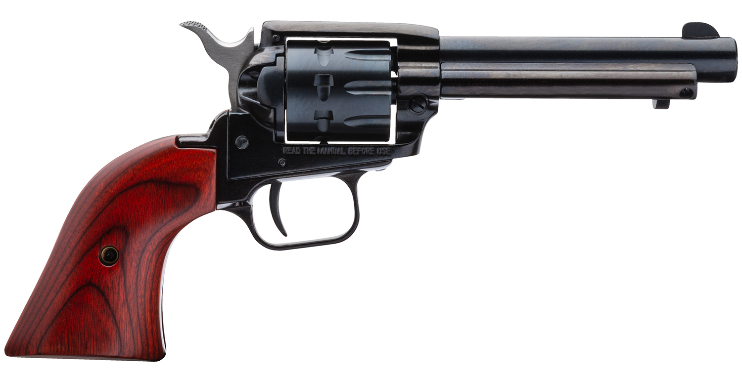 Heritage Mfg RR22999MB4 Rough Rider 22 LR 22 WMR 9 Shot, 4.75″ Black Steel Barrel, Black Zinc Alloy Frame, Black Cylinder, Cocobolo Grip, Hammer/Thumb Safety, Exposed Hammer