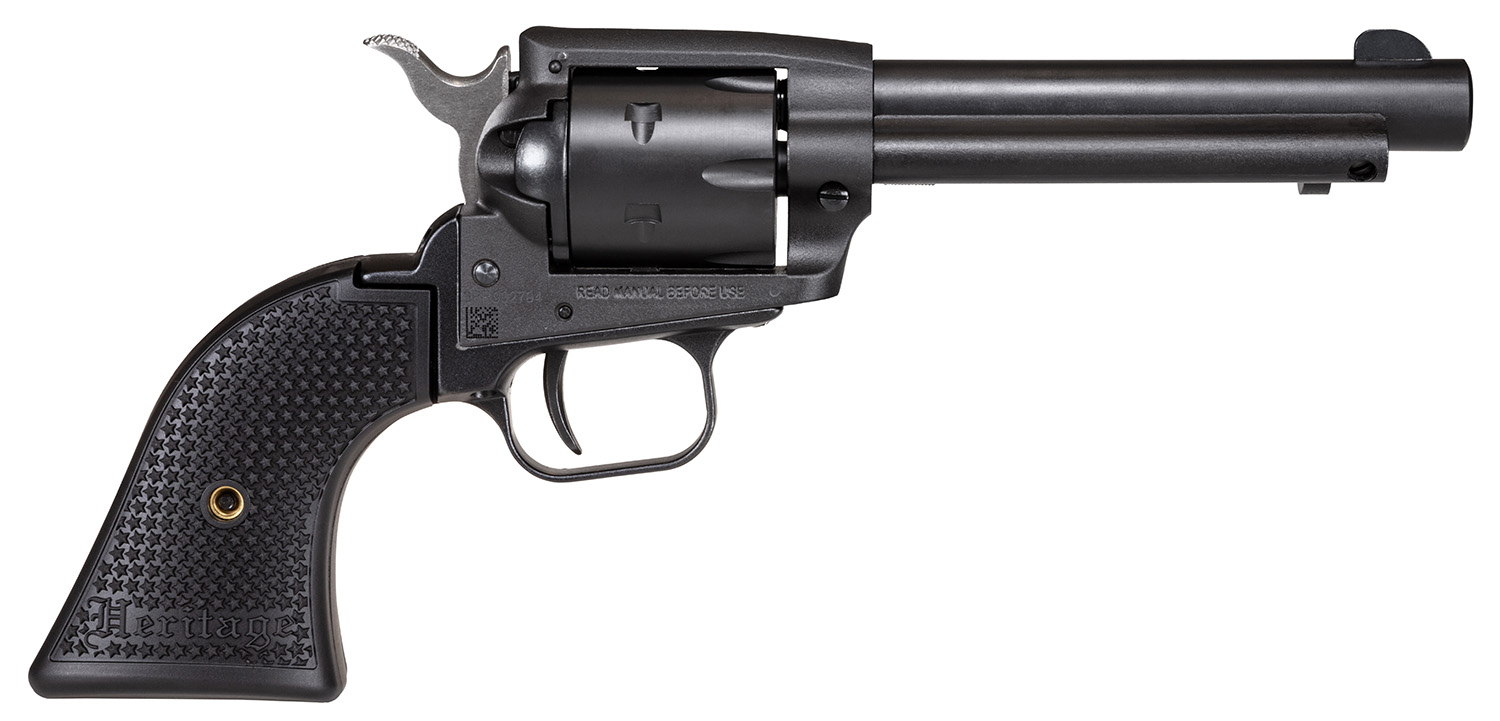 Heritage Mfg SRR22BS4PG Rough Rider 22 LR 6 Shot, 4.75″ Black Satin Steel Barrel, Frame & Cylinder, Black Polymer Grip, Manual Thumb Safety, Exposed Hammer