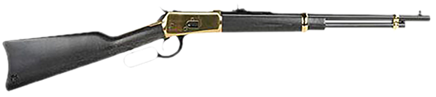 Heritage Mfg H9204418G 92 44 Mag 8+1 18″ Black Alloy Steel Barrel, Gold PVD Stainless Steel Receiver, Hardwood Fixed Stock