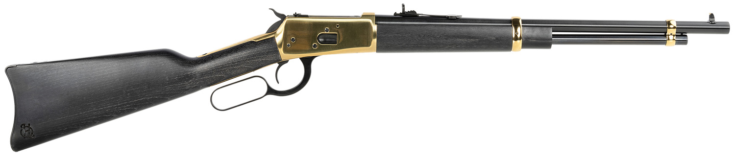 Heritage Mfg H9235718G 92 357 Mag 8+1 18″ Black Steel Barrel, Gold PVD Stainless Steel Receiver, Black Fixed Wood Stock