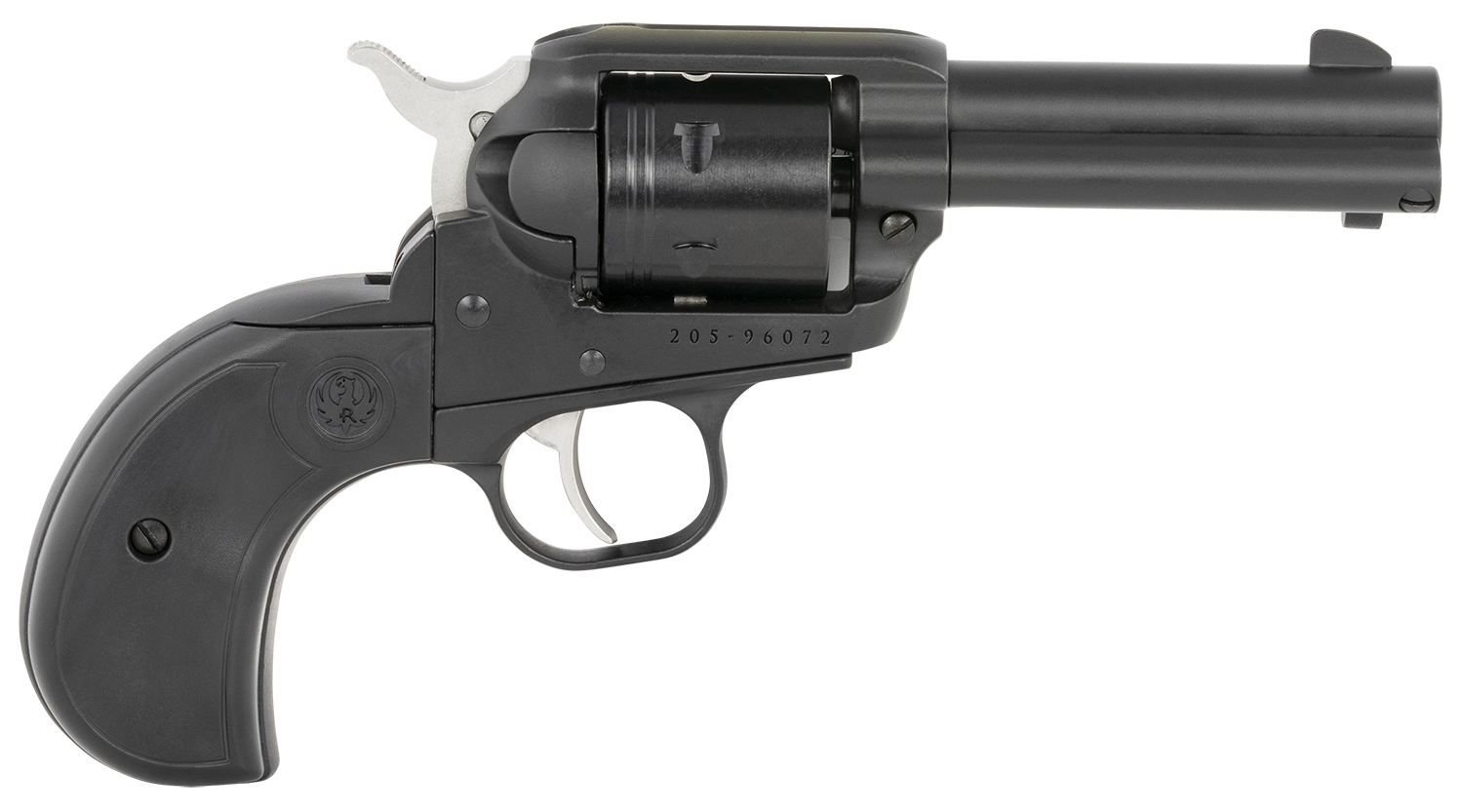 Ruger 2015 Wrangler 22 LR 6 Shot 3.75″ Black Cerakote Steel Barrel, Black Cerakote Aluminum Frame, Black Cerakote Cylinder, Black Birdshead Grip, Exposed Hammer