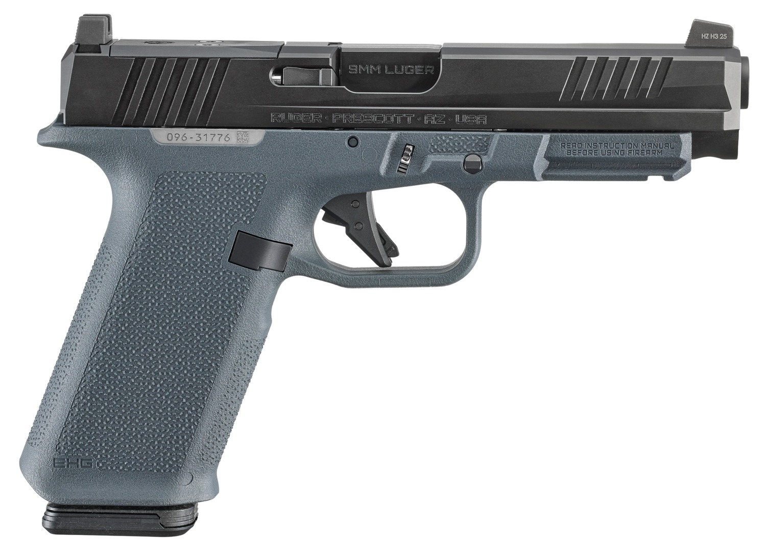 Ruger 19443 RXM  9mm Luger 17+1 4.50″ Black FNC Nitride Alloy Steel Barrel & Optic Ready/Serrated Slide, Stealth Gray Polymer Frame w/Accessory Rail, Textured Grip, RMR/RMSc/DeltaPoint Pro Footprint