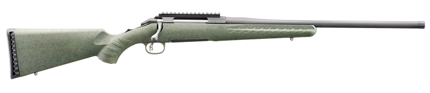 Glenfield 52001 Model A  Full Size 308 Win 4+1 20″ Matte Black Threaded Barrel, Matte Black Alloy Steel Receiver w/Picatinny Rail, Moss Green Splatter Fixed Synthetic Stock, Thread Protector