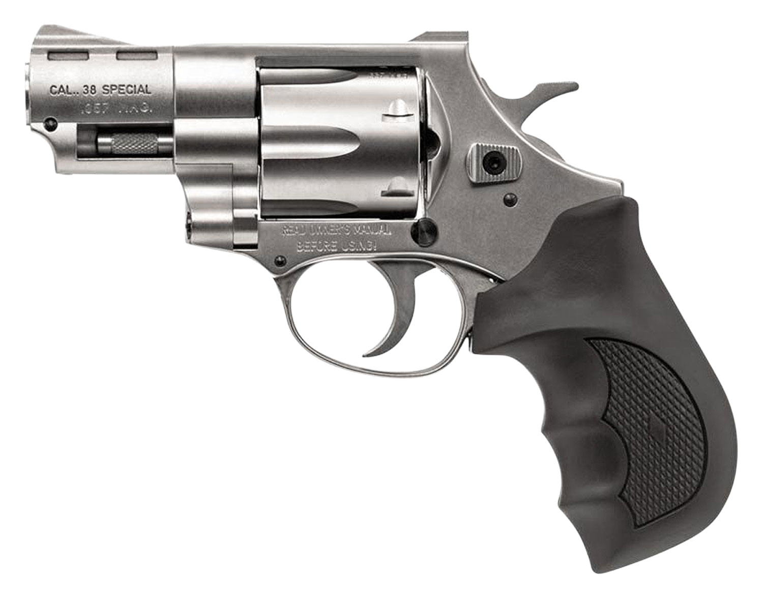 Weihrauch Guns 770127 Windicator 357 Mag 6rd Shot 2″ Nickel Steel Barrel & Cylinder w/Aluminum Frame Black Rubber Grip