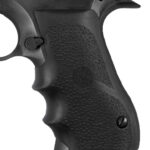 Hogue 76000 Rubber Grip  Black with Finger Grooves for Magnum Research Baby Eagle (9/40), IWI Jericho, Uzi Eagle