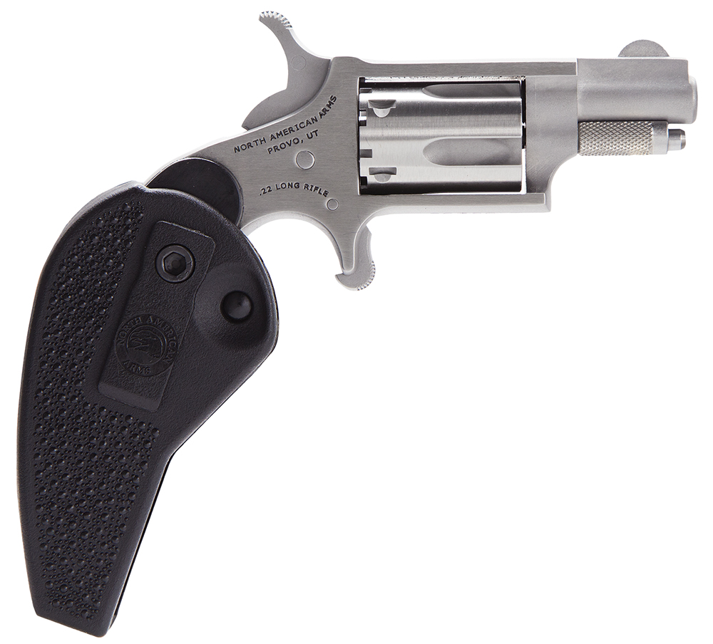 North American Arms 22LRHG Mini-Revolver 22 LR 5 Shot 1.13″ Stainless Barrel, Frame & Cylinder, Black Synthetic Holster Grip, Exposed Hammer