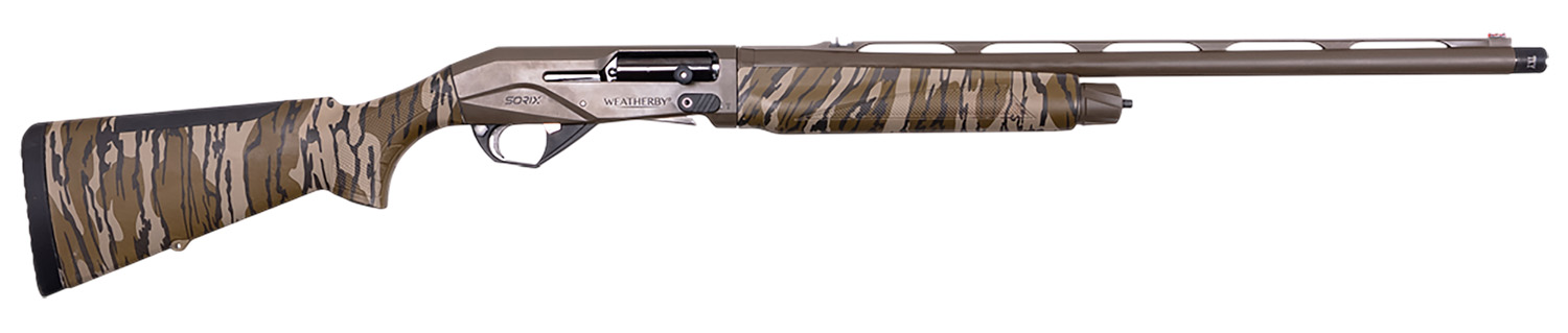 Weatherby XTB1224SMG Sorix Turkey Compact 12 Gauge Semi Auto 3.50″ 2+1 24″ Burnt Bronze Cerakote Vent Rib Barrel & Drilled & Tapped Receiver, Fixed Mossy Oak Bottomland Synthetic Stock, Ambidextrous