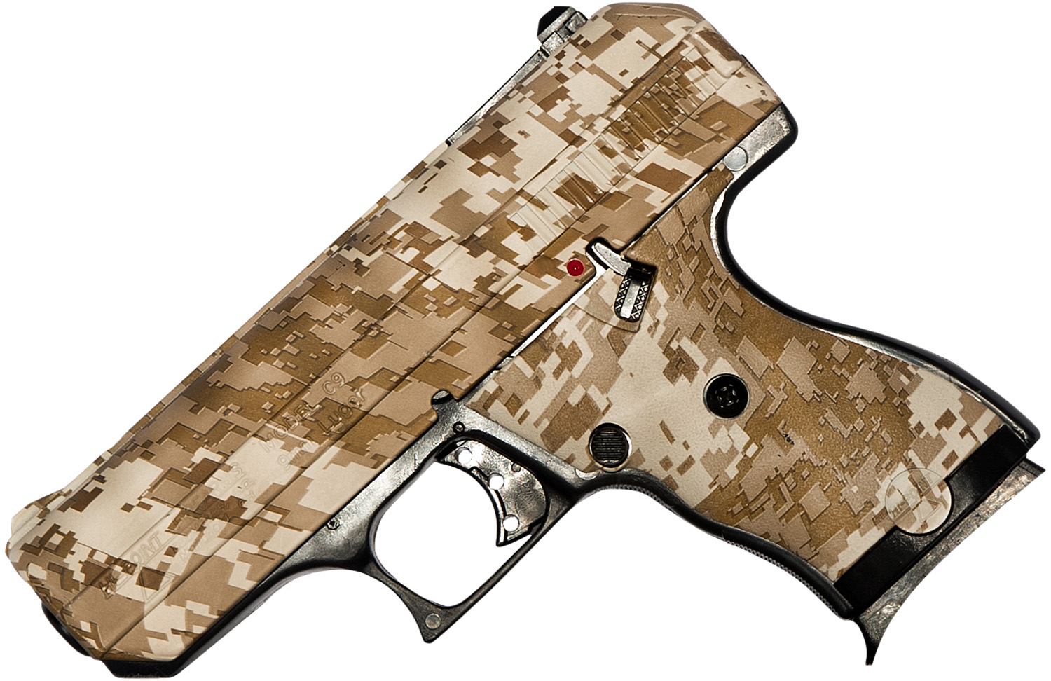 Hi-Point 916DD C9 9mm Luger 8+1, 3.50″ Black Steel Barrel, Hydro-Dipped Digital Desert Camo Serrated Steel Slide, Hydro-Dipped Digital Desert Camo Polymer Frame & Grip