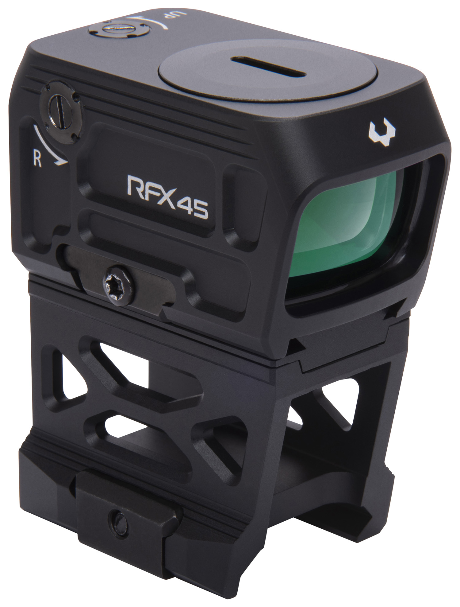 Viridian 9810052 RFX45 Pro Black Anodized 1 x 24 mm x 15.5 mm 5 MOA Green Dot ACRO/RMR/Glock MOS/Picatinny Mounts