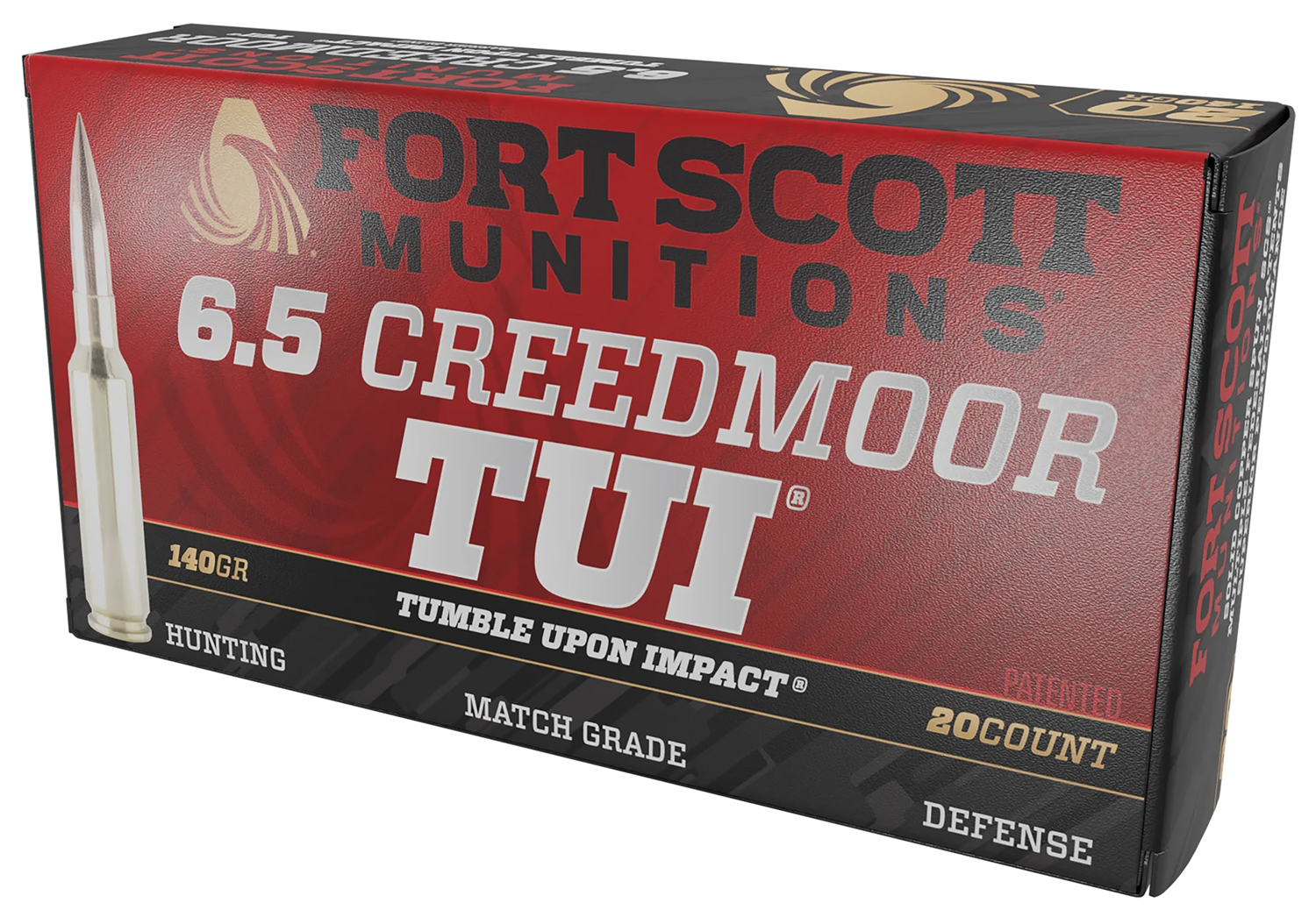 Fort Scott Munitions 65CM-140-SCV2 Tumble Upon Impact (TUI) 6.5Creedmoor 140gr Solid Copper Spun 20 Per Box/10 Case