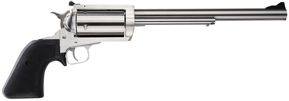 Magnum Research BFR4570 BFR Long Cylinder Large Frame 45-70 Gov 5 Shot, 10″ Brushed Stainless Steel Barrel, Cylinder & Frame, Black Rubber Grip, Exposed Hammer