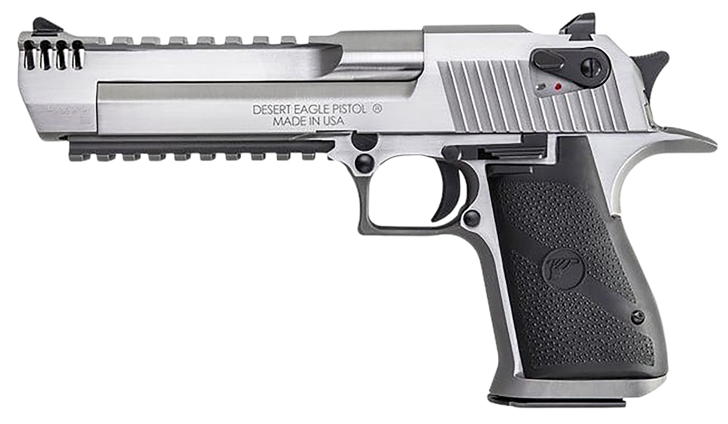 Magnum Research DE357SRMB Desert Eagle Mark XIX 357 Mag 9+1 6″ Stainless Steel Barrel, Stainless Steel Serrated Slide, Stainless Steel Frame w/Beavertail & Picatinny Rail, Weaver Top Mount