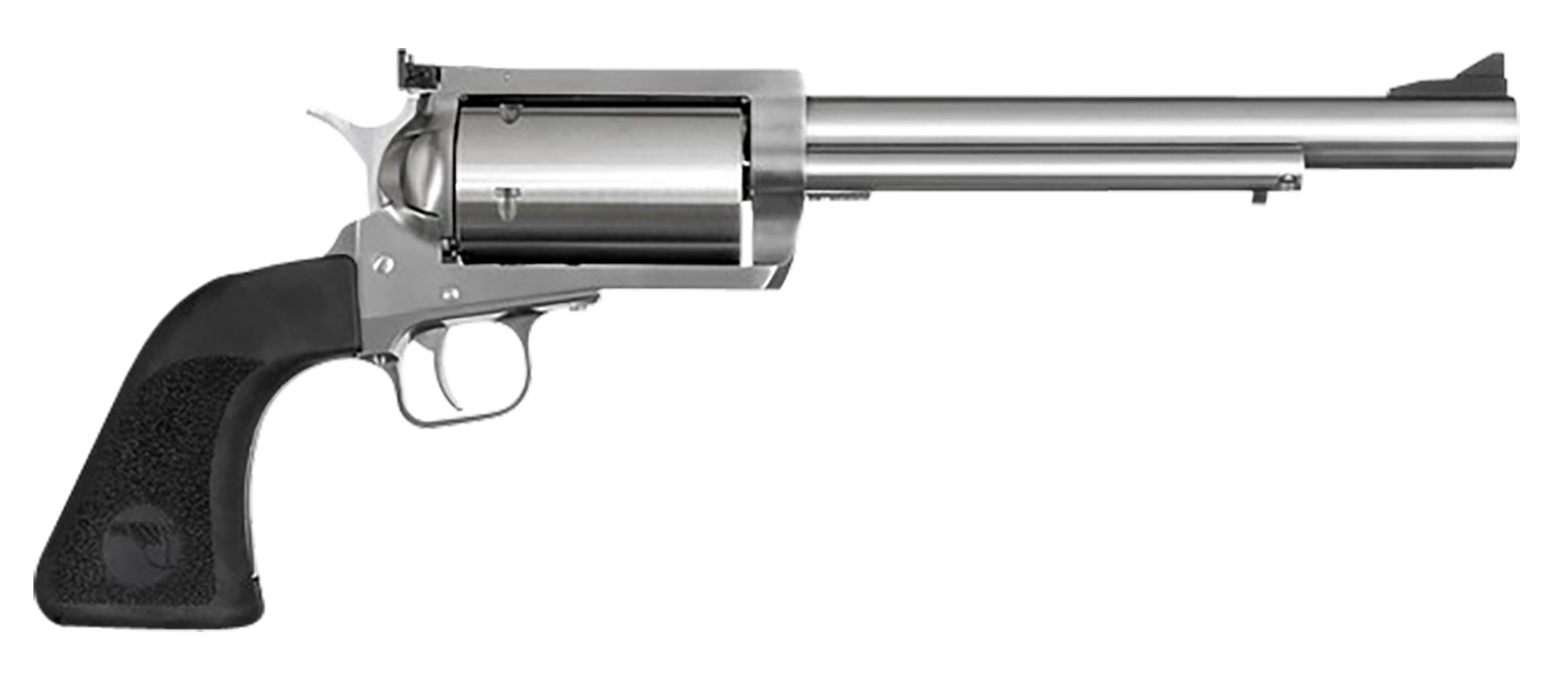 Magnum Research BFR350L7 BFR 350 Legend 6 Shot 7.50″ Brushed Stainless Steel Barrel, Stainless Cylinder, Brushed Stainless Steel Frame, Black Rubber Grips, Exposed Hammer