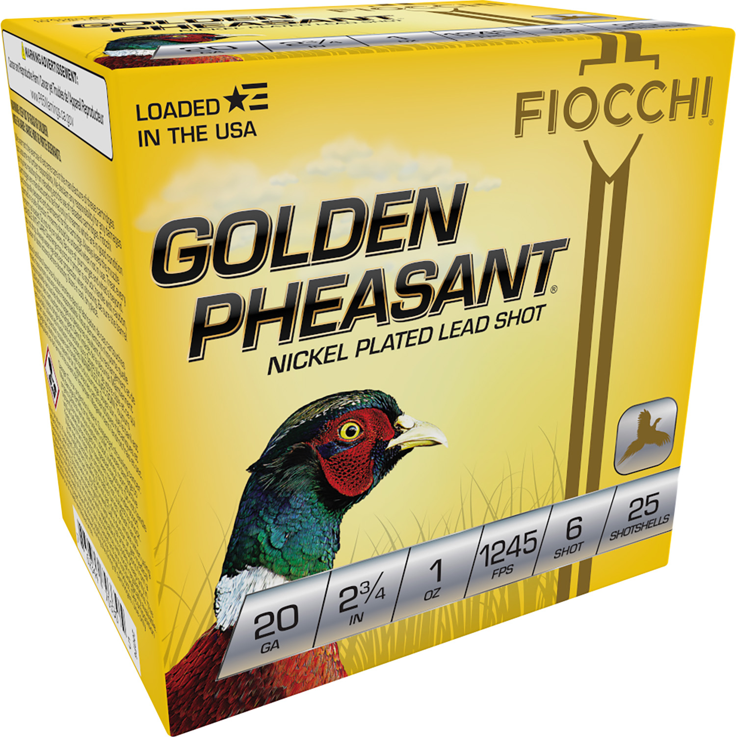 Fiocchi 20GP6 Golden Pheasant Extrema 20Gauge 2.75″ 1oz 6Shot 25 Per Box/10 Case