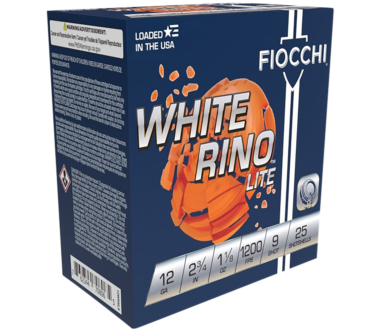 Fiocchi 12WRNL9 Exacta Target White Rino Lite 12Gauge 2.75″ 1 1/8oz 9Shot 25 Per Box/10 Case