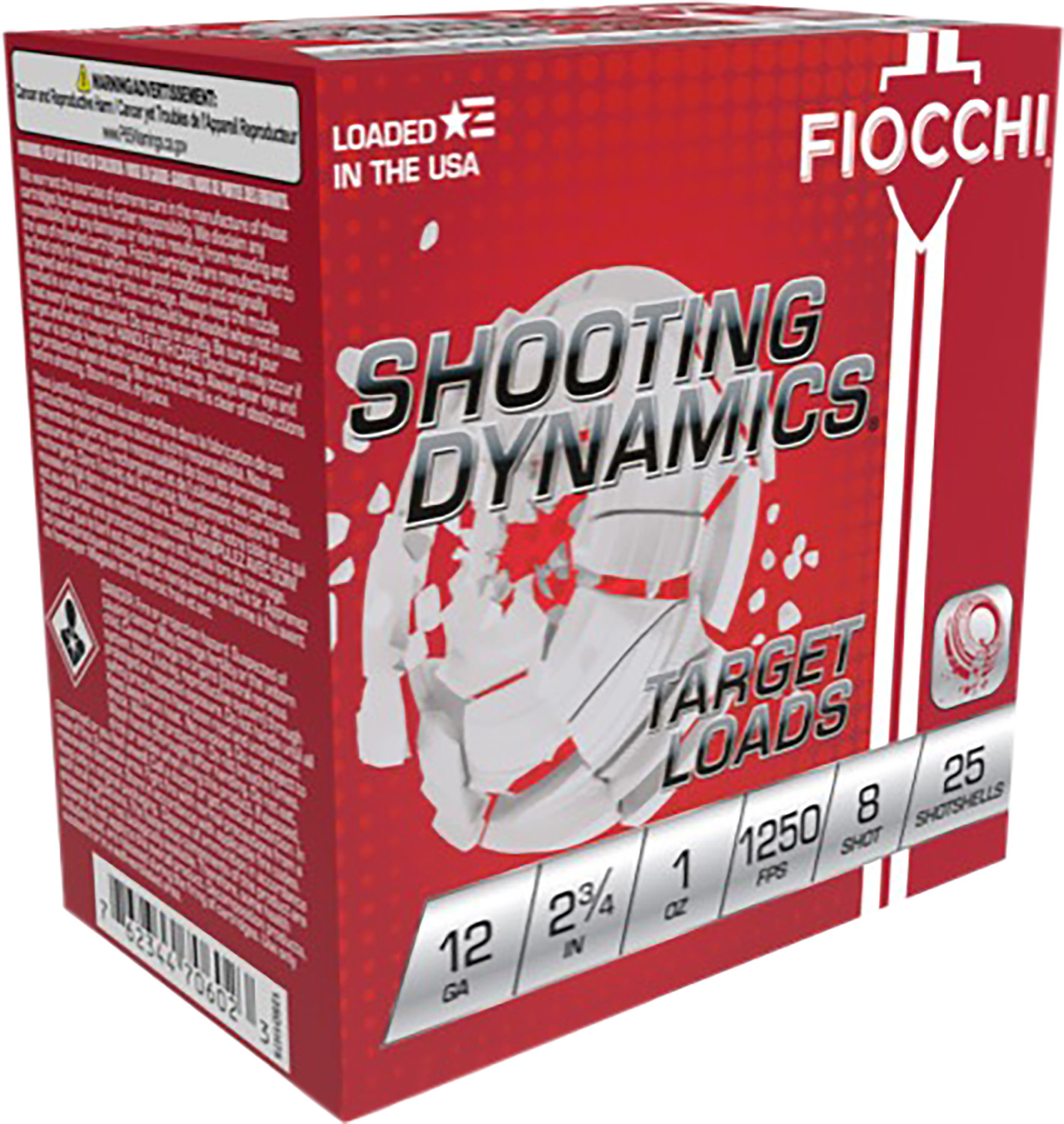 Fiocchi 12SD1X8 Shooting Dynamics 12Gauge 2.75″ 1oz 8Shot 25 Per Box/10 Case