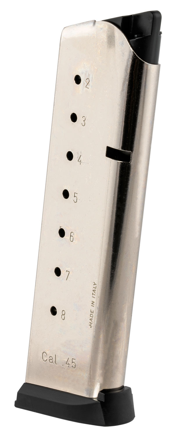 Mec-Gar MGCG4508NPF 1911 Government 8rd 45 ACP, Nickel Stainless Steel