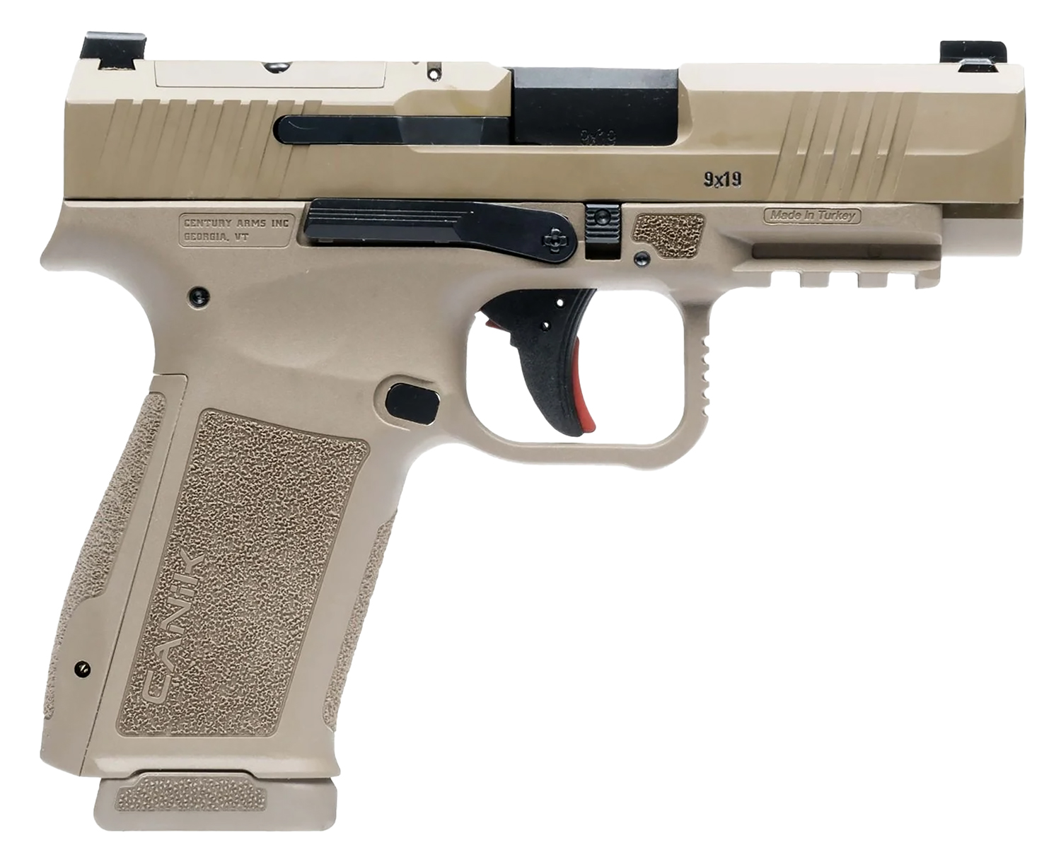 Canik HG7883DN Mete MC9LS Sub-Compact Frame 9mm Luger 17+1 3.64″ Black Steel Barrel Flat Dark Earth Serrated Steel Slide, Flat Dark Earth Polymer Frame w/Picatinny Rail, Interchangeable Backstrap Grip