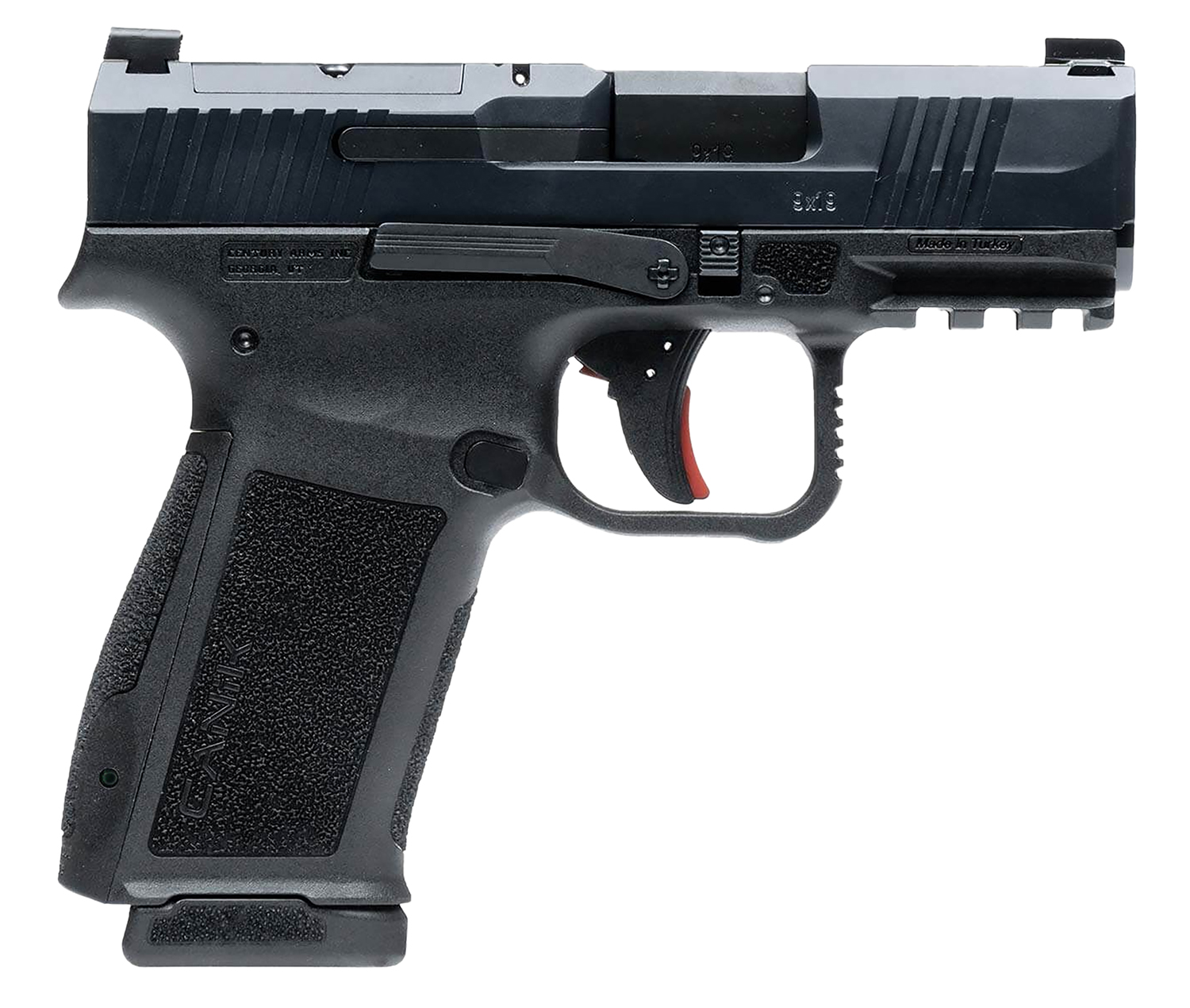 Canik HG7884N Mete MC9L Sub-Compact Frame 9mm Luger 10+1 3.18″ Black Nitride Steel Barrel, Black Nitride Serrated Steel Slide, Black Polymer Frame w/Picatinny Rail, Black Polymer Grip
