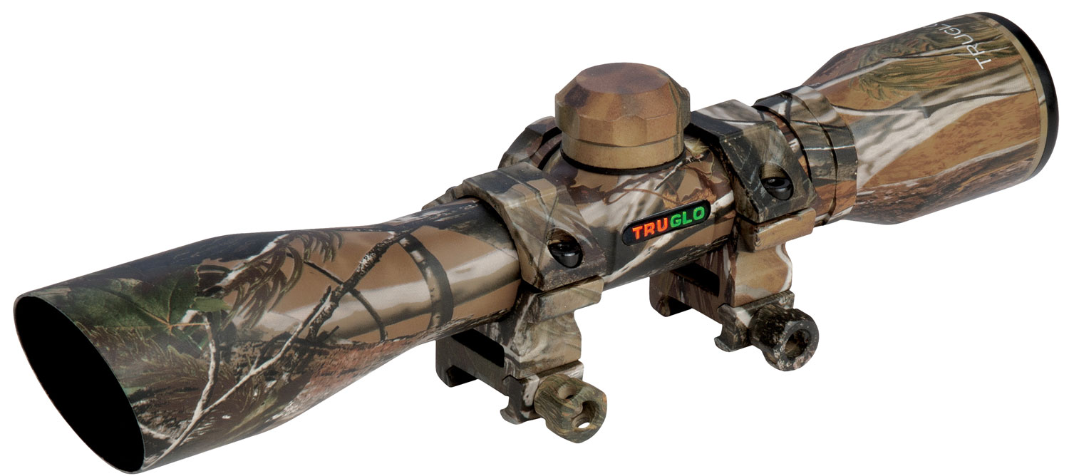 TruGlo TG8504CD Compact Realtree APG 4x 32mm 1″ Tube Diamond Reticle w/Rings