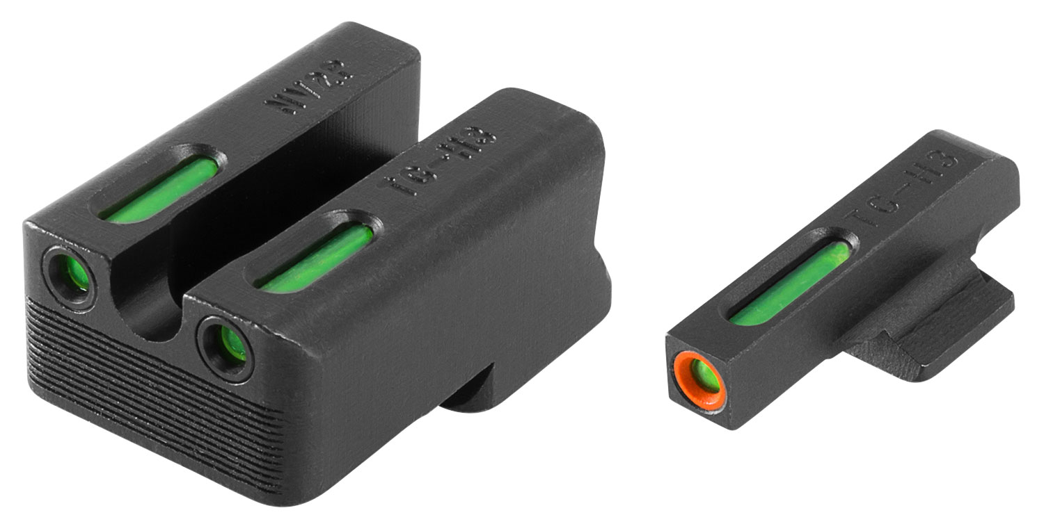 TruGlo TG13NV3PC TFX Pro Black | Green Tritium & Fiber Optic Orange Outline Front Sight Green Tritium & Fiber Optic Rear Sight