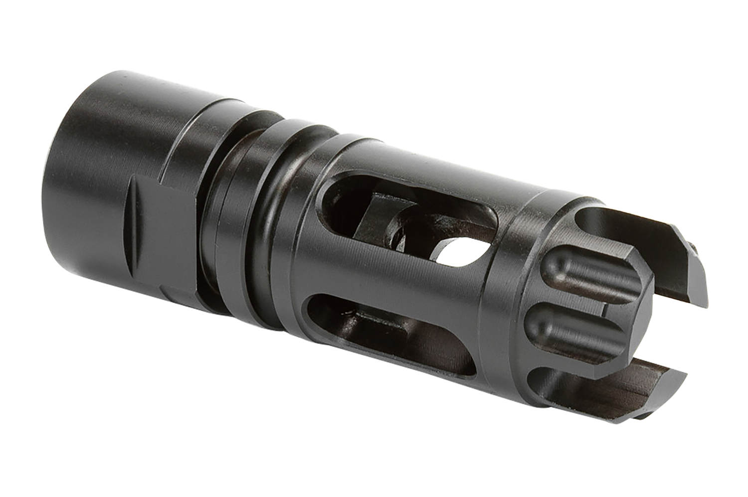 Griffin Armament XHP762FCM Gate-LOK Flash Comp Black Nitride 17-4 Stainless Steel with 5/8″-24 tpi Threads, 2.77″ OAL & .863″ Diameter for 30 Cal 30SD, M4SD Silencers & QD Blast Shield