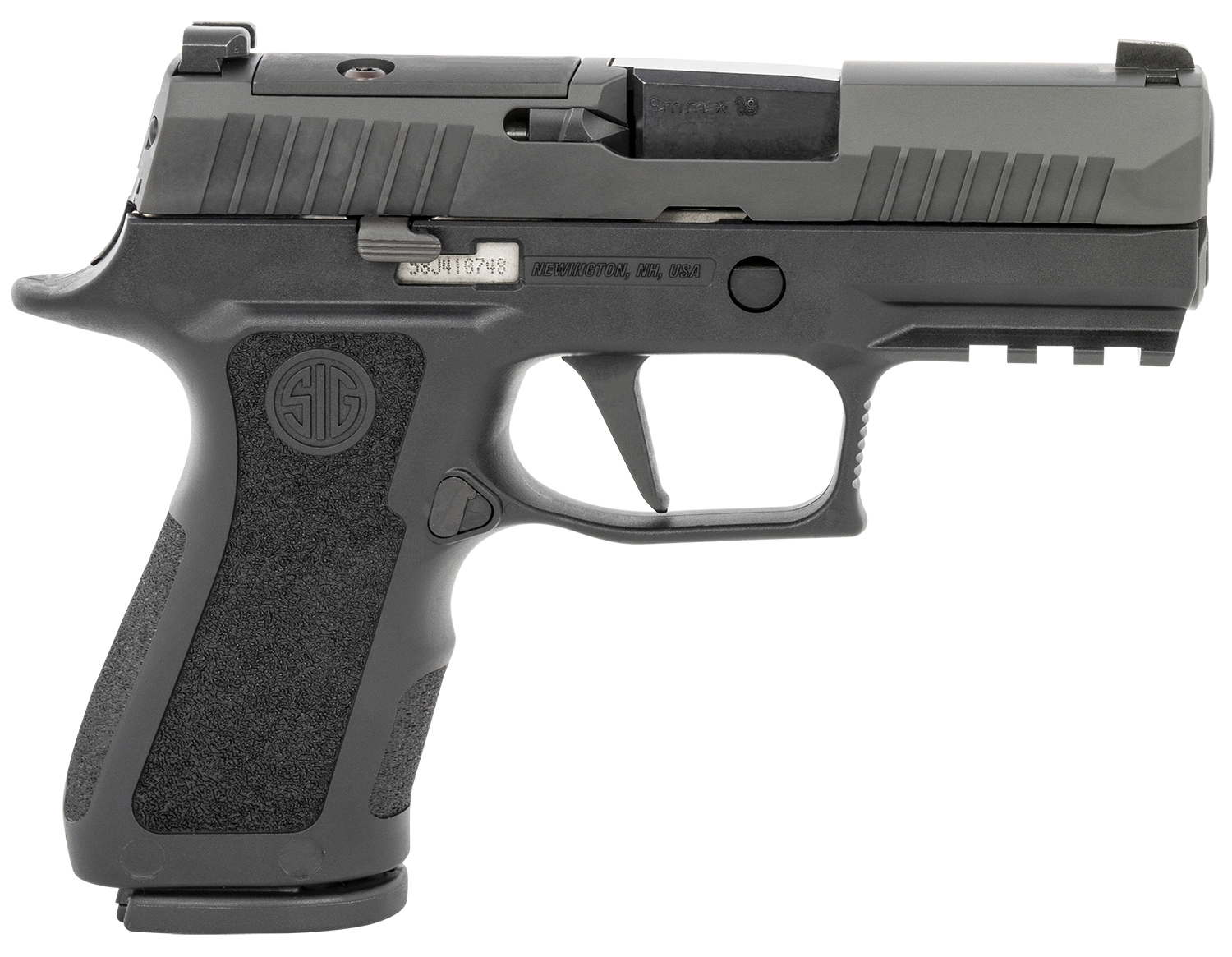 Sig Sauer 320XC9BXR3PR2 P320 XCompact 9mm Luger 15+1 3.60″ Carbon Steel Barrel, Black Nitron Optic Ready/Serrated SS Slide, Black Stainless Steel Frame w/Picatinny Rail, Black XCompact Polymer Grips