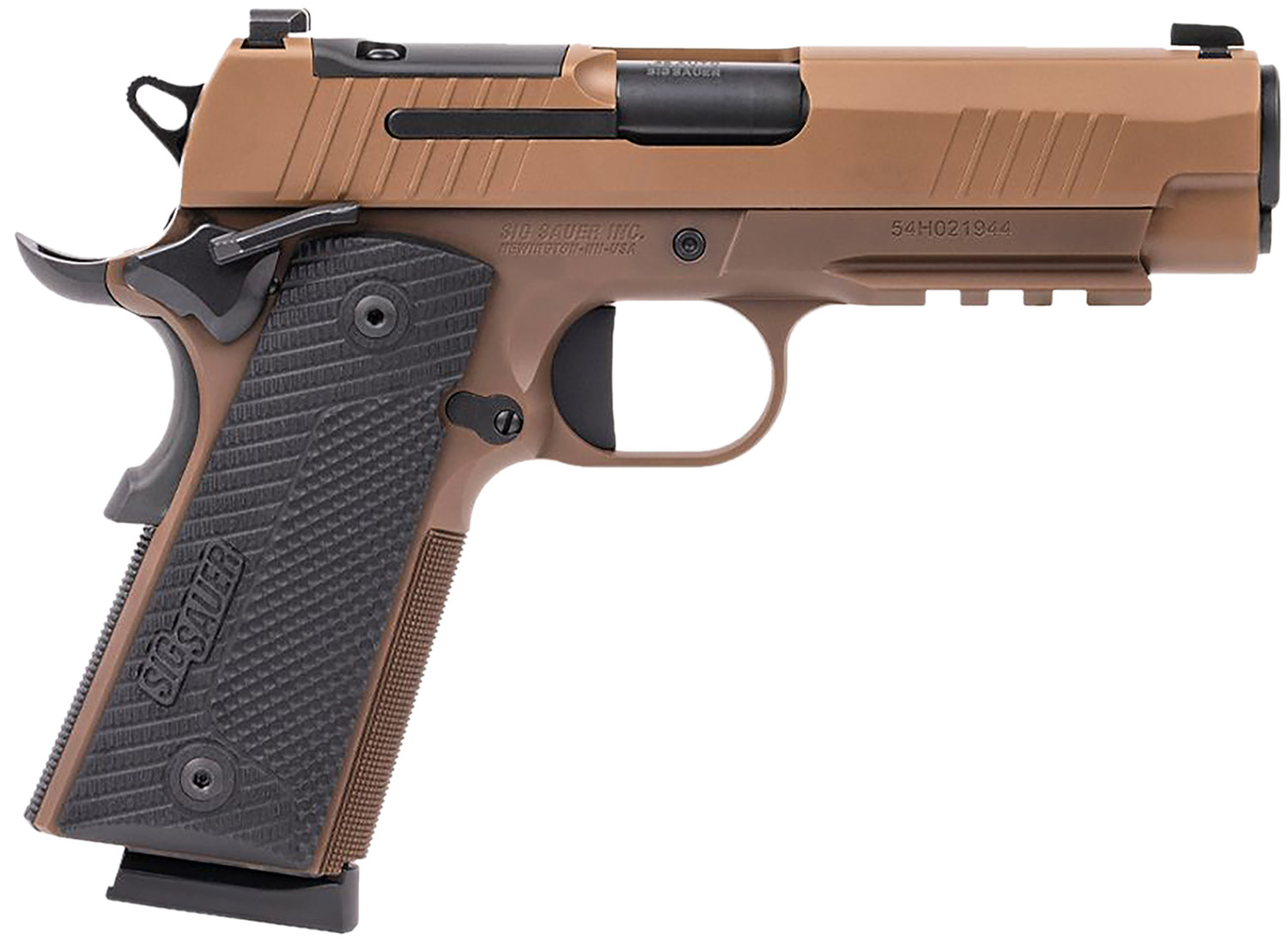 Sig Sauer 1911XCA45CXR3 1911 XCarry 45 ACP 8rd 5.75″ Black DLC Coyote PVD Optic Ready Stainless Steel Slide Coyote PVD Black G10 Grip