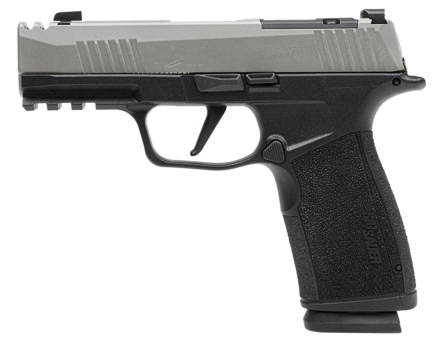 Sig Sauer 365XCA9TCOMP P365 XMacro Compact 9mm Luger 17+1 3.10″ Stainless Steel Optic Ready/Serrated Slide, Black Nitron Stainless Steel Frame w/Picatinny Rail, XMacro Polymer Grip, RMSc Footprint