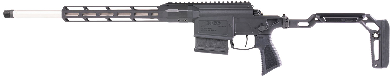 Sig Sauer CROSS24316BTRX Cross Trax 243 Win 5+1 16″ Stainless Threaded Barrel, Black Anodized Picatinny Rail Alloy Steel Receiver, M-LOK Handguard, Black Minimalist Folding Stock, Black Polymer Grip