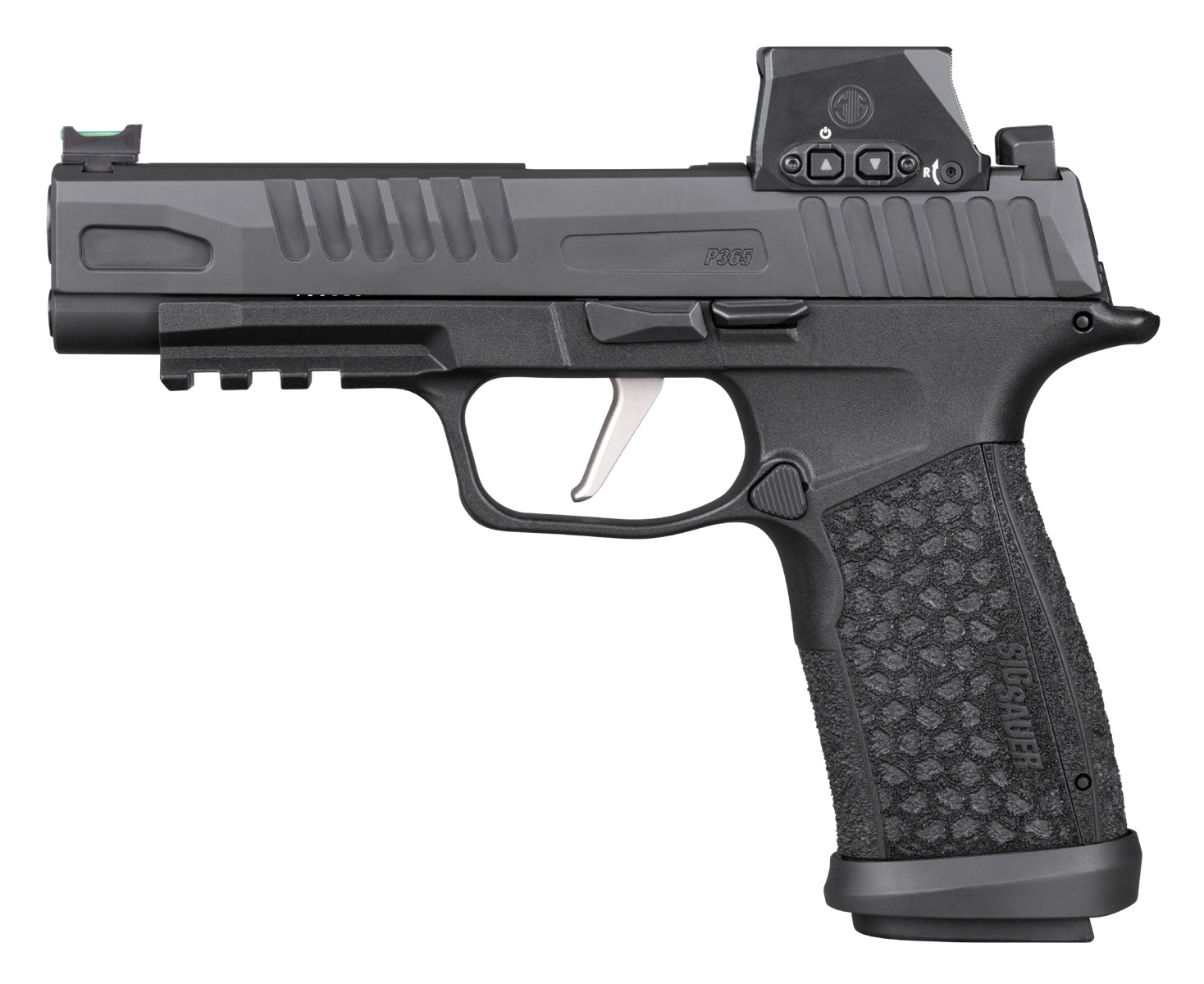 Sig Sauer 365XF9BFORXSL P365 Fuse w/Optic Compact 9mm Luger 21+1 4.30″ Black DLC Barrel, Black Nitron Stainless Steel Serrated w/Optic Slide, Black DLC Stainless Steel Frame w/Beavertail & Picatinny R