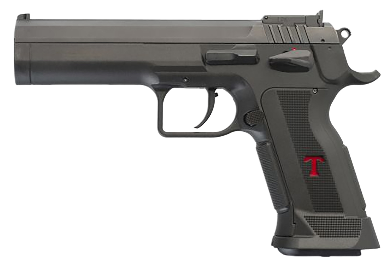 Tanfoglio TFLIMPROP9 Limited Custom 9mm Luger 19+1 4.76″ Stainless Steel Barrel, Black Serrated Steel Slide, Black Polymer Frame w/Beavertail, Textured Grip
