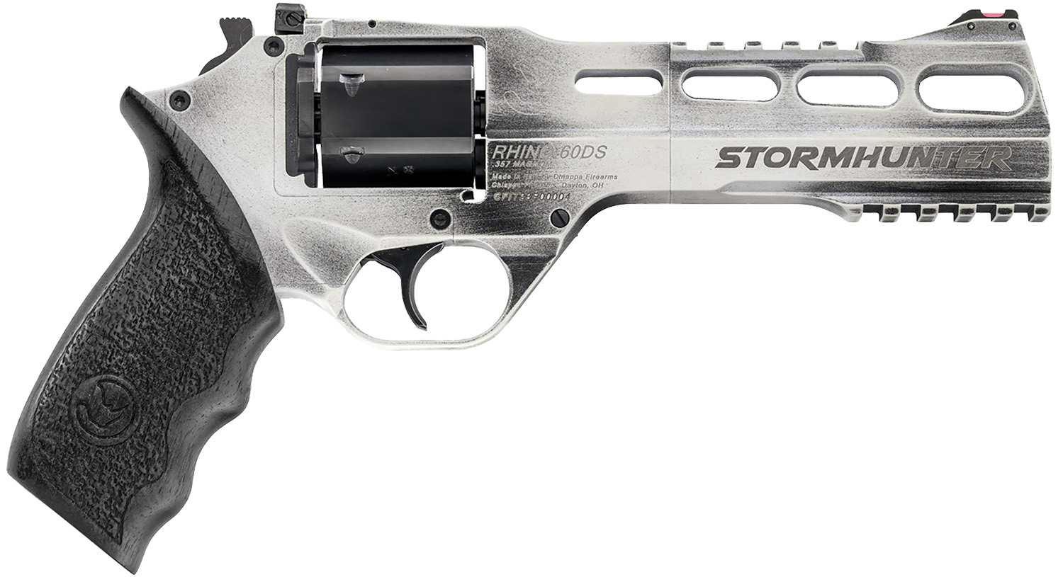 Chiappa Firearms 340334 Rhino 60DS Limited Edition 357 Mag 6 Shot 6″ Stormhunter (White) Steel Vent Rib Barrel, Cylinder & Aluminum Frame, Black Walnut Grip, Hammer Safety