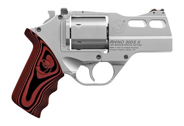 Chiappa Firearms 340353 Rhino 30DSX 357 Mag 6 Shot 3″ Stainless Steel Barrel & Cylinder, Stainless Alloy Frame, Black/Red G10 Grip