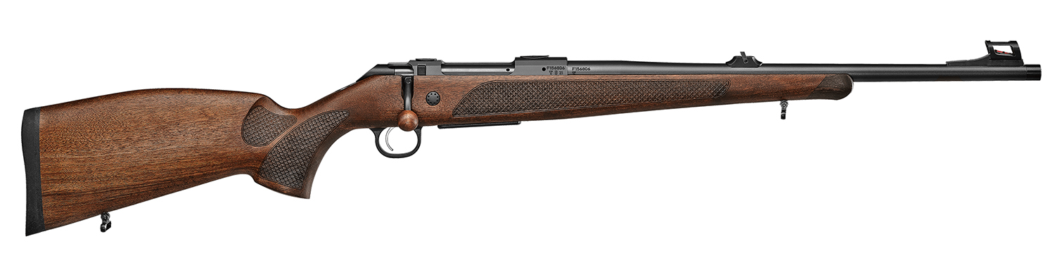CZ-USA 07309 600+ Lux 300 Win Mag 3+1 24″ Black Nitride Threaded Barrel, Black Nitride Steel Drilled & Tapped Receiver, Walnut Fixed Stock