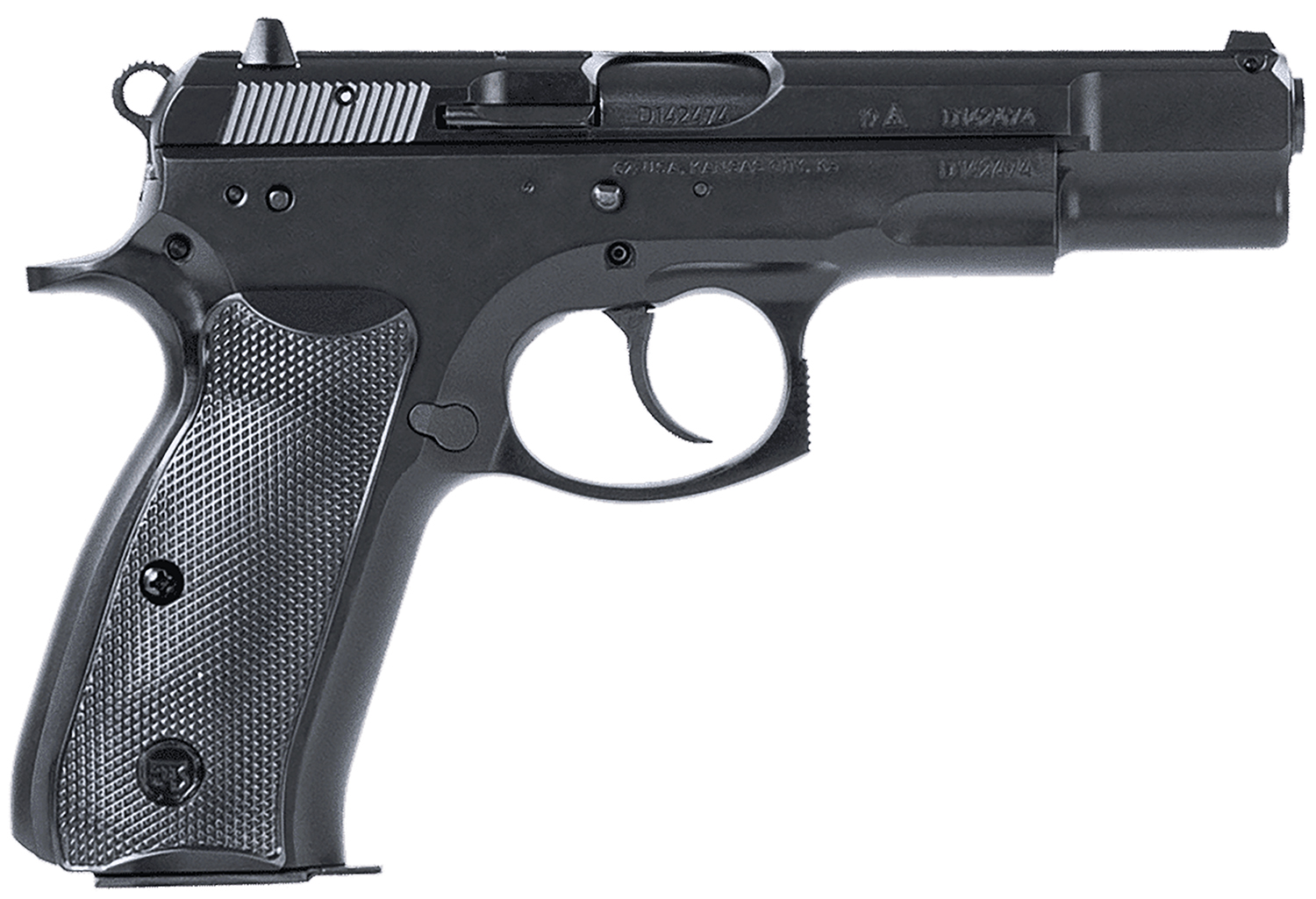 CZ-USA 91130 75BD 9mm Luger 16+1 4.60″ Black Steel Barrel, Black Steel Serrated Slide, Black Polycoat Steel Frame w/Beavertail, Black Plastic Grip, Ambidextrous