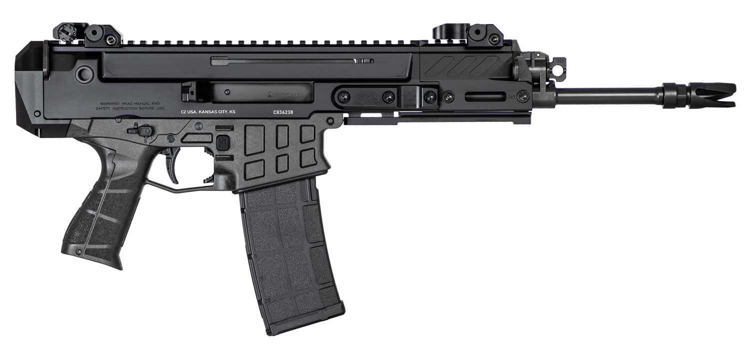 CZ-USA 91451 Bren 2 MS 5.56x45mm NATO 30+1 11.14″ Black Cold Hammer Forged Barrel & Frame, Black Polymer Grips