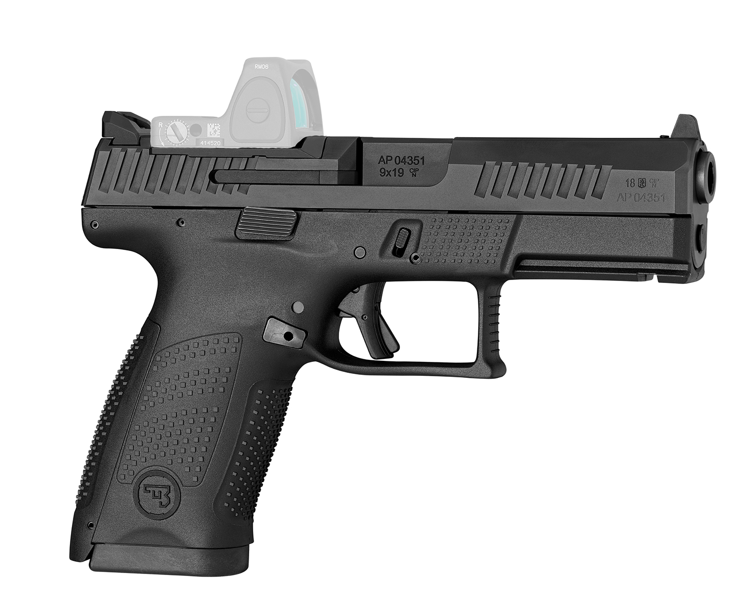 CZ-USA 91536 P-10 C  Compact Frame 9mm Luger 15+1 4.02″ Black Carbon Steel Barrel, Black Nitride Optic Ready/Serrated Steel Slide, Black Polymer Frame w/Picatinny Rail, Interchangeable Backstrap Grip