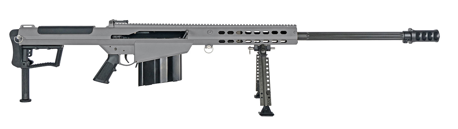 Barrett 18067 M107A1 50 BMG 29″ 10+1 Tungsten Gray Cerakote Tungsten Gray Fixed with Sorbothane Recoil Pad Stock Black Polymer Grip