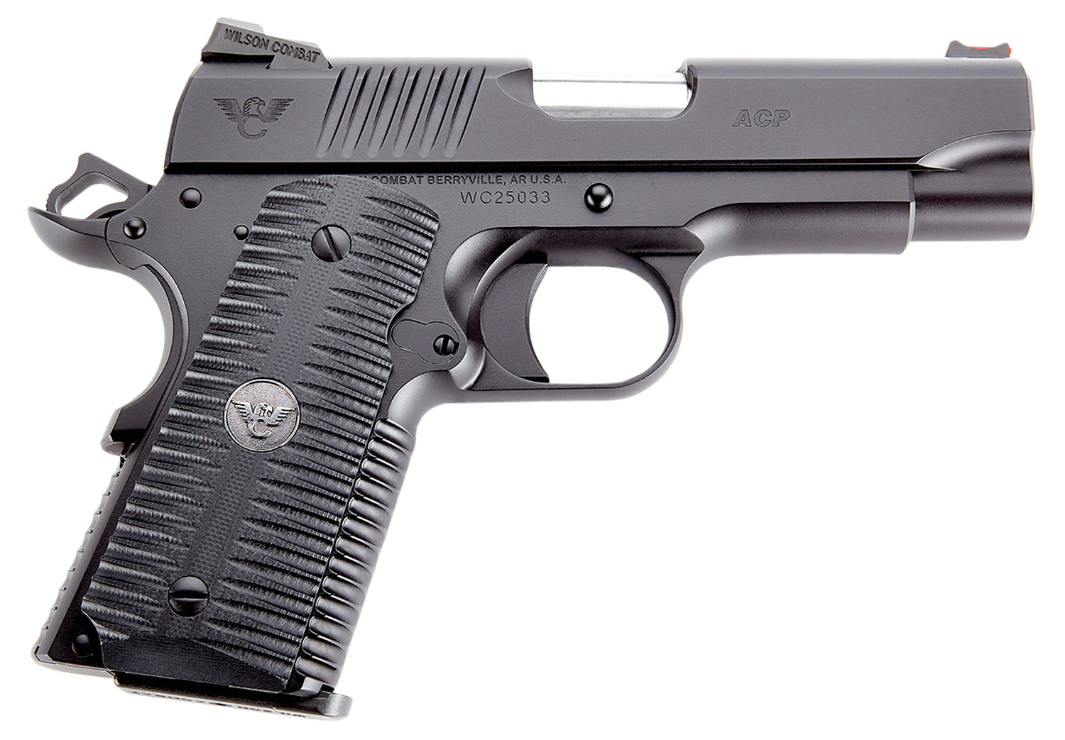 Wilson Combat ACPCP9 ACP Compact SAO 9mm Luger 4″ 8+1 Black Armor-Tuff Carbon Steel Black G10 Eagle Claw Grip