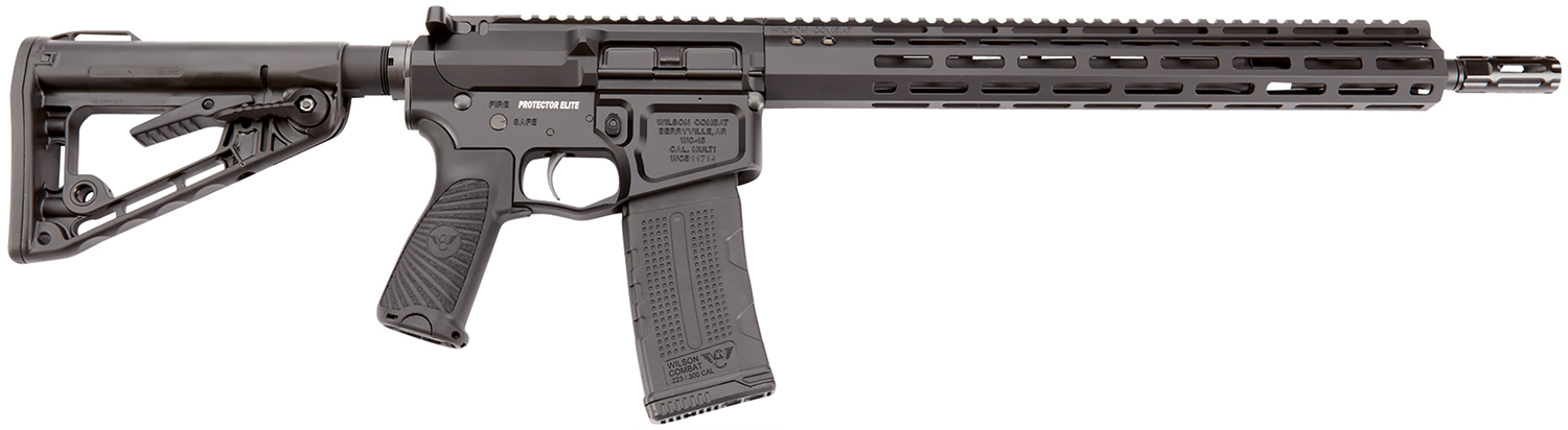 Wilson Combat TRPEC300HBL Protector Elite Carbine 300 HMR 30+1 16.25″ Black Match Grade Barrel, Black Armor-Tuff Aluminum Receiver, Black Synthetic Wilson/Rogers Super Stoc Stock