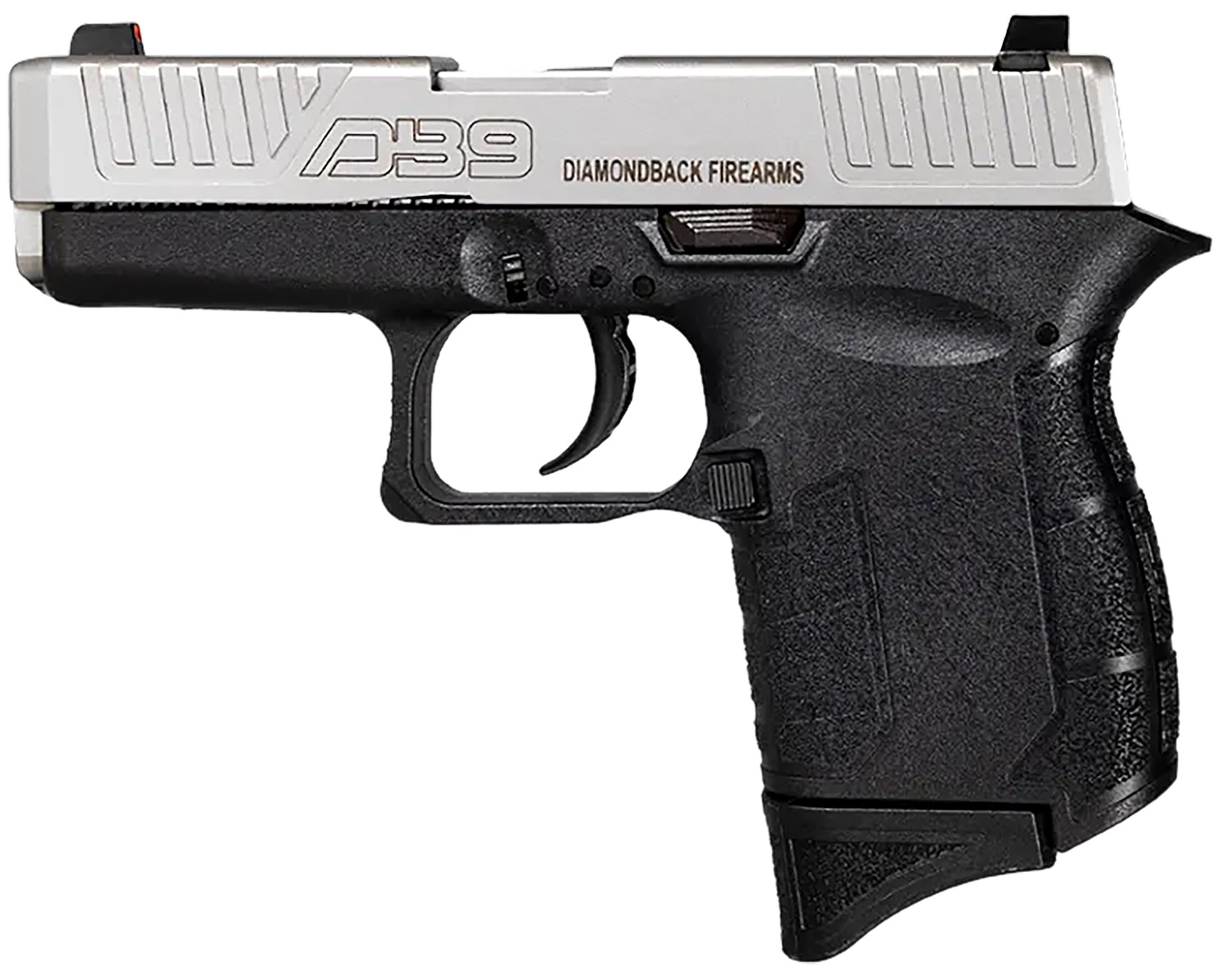 Diamondback DB0200P021 DB9 Gen4 Micro-Compact Frame 9mm Luger 6+1, 3.10″ Stainless Steel Barrel, Nickel Boron Serrated Stainless Steel Slide, Black Polymer Frame Black & Grip